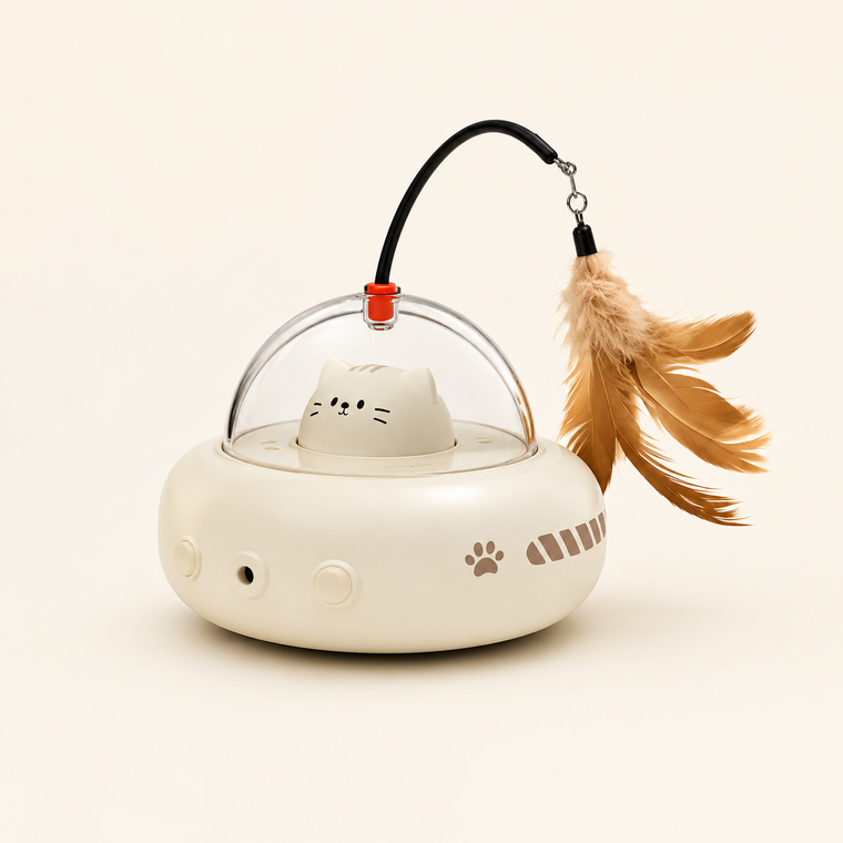 UFO Cat Teaser — Automatic Laser & Feather Toy
