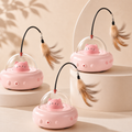 Automatic laser and feather cat toy for indoor cats