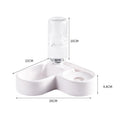Gravity Water & Food Bowl with 26 cm by 22 cm base and 16 cm water bottle