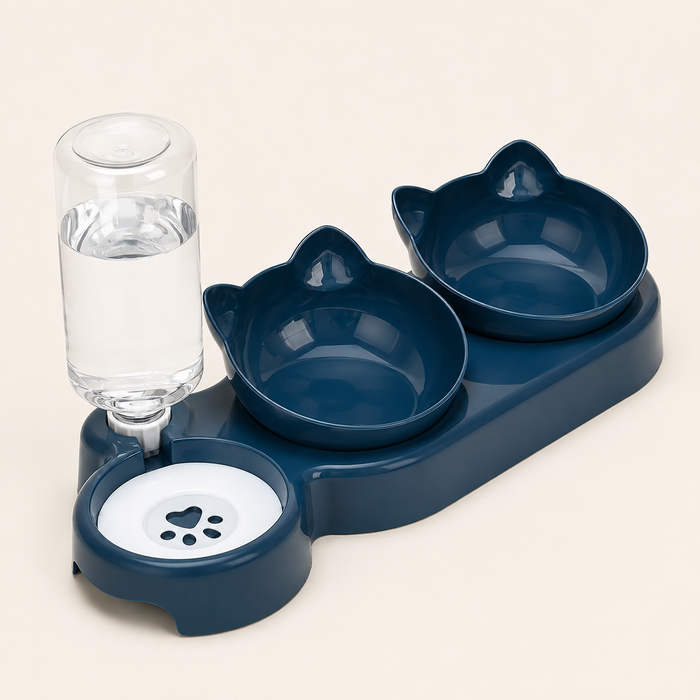 3-in-1 Cat Bowl & Water Station